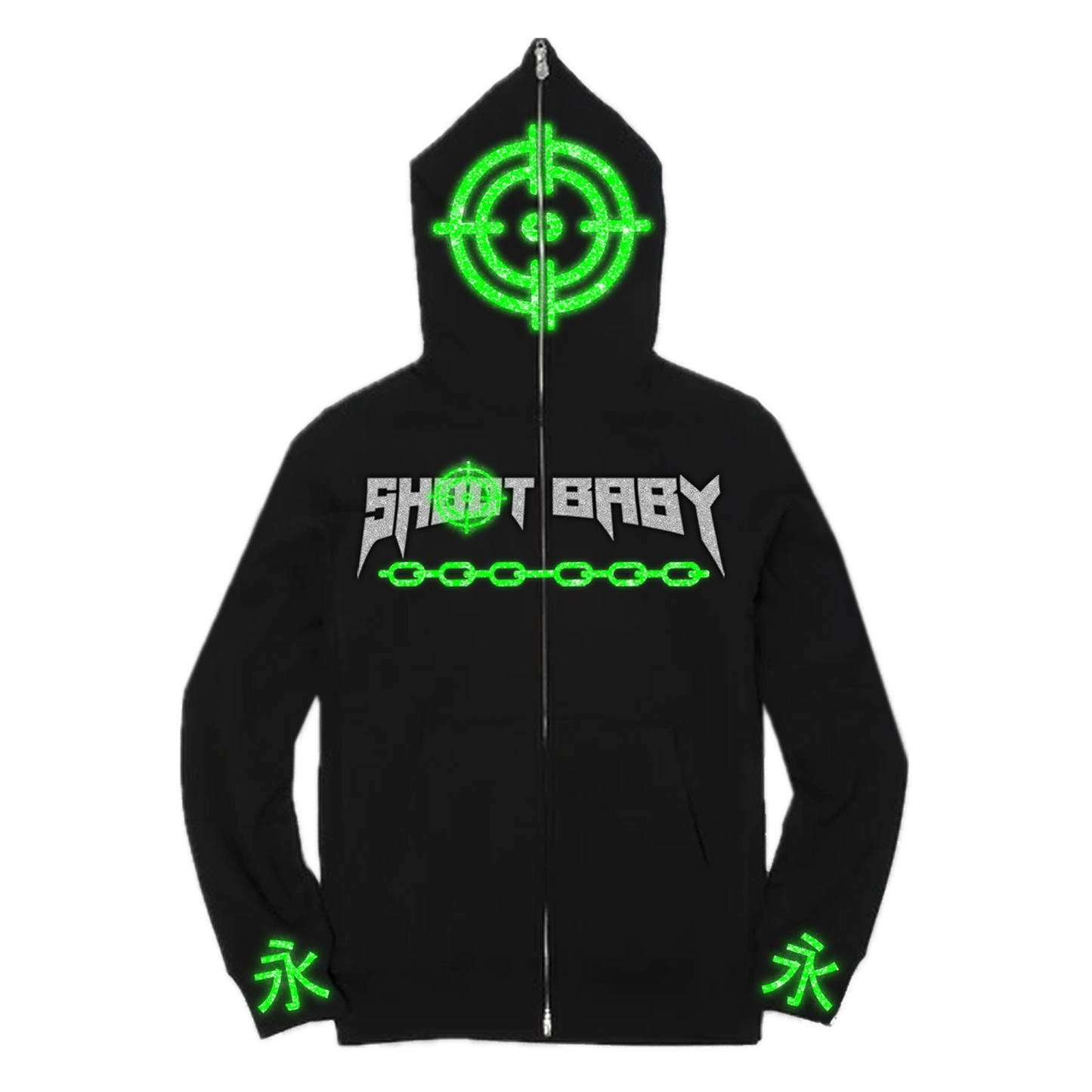 Xanman “Shoot Baby” Collab Full Zip Green (LIMITED EDITION)