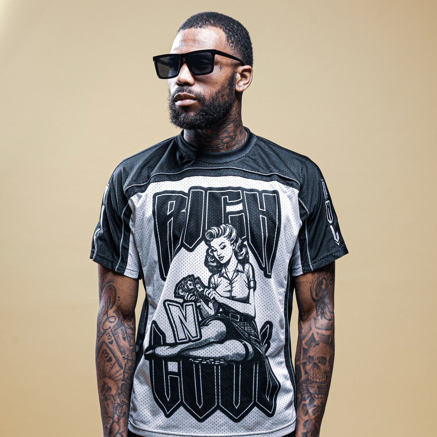 $ Rich N Love x Mogul Mesh Jersey (PANDA)