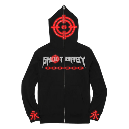 2XL Shoot Baby Hoodie Xanman Collab Full Zip Red